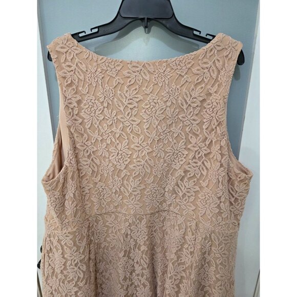 Torrid Peach Blush Lace Sleeveless Plus Size Fit & Flare Mini Dress 4 - Picture 8 of 10